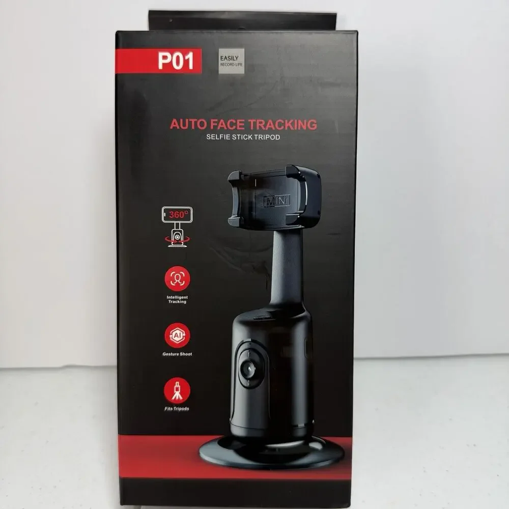 P01 Auto Face Tracking Selfie Stick Tripod 360° Rotation Desktop Gimbal NIB